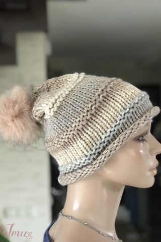 imusau.lt | parduodama Nauja kepurė su kailiniu bumbulu